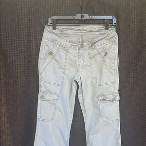 ❤️ CARGO PANTS by WALLFLOWER Women's INDIGO DENIM SAGE COLOR Jeans 6 pocket